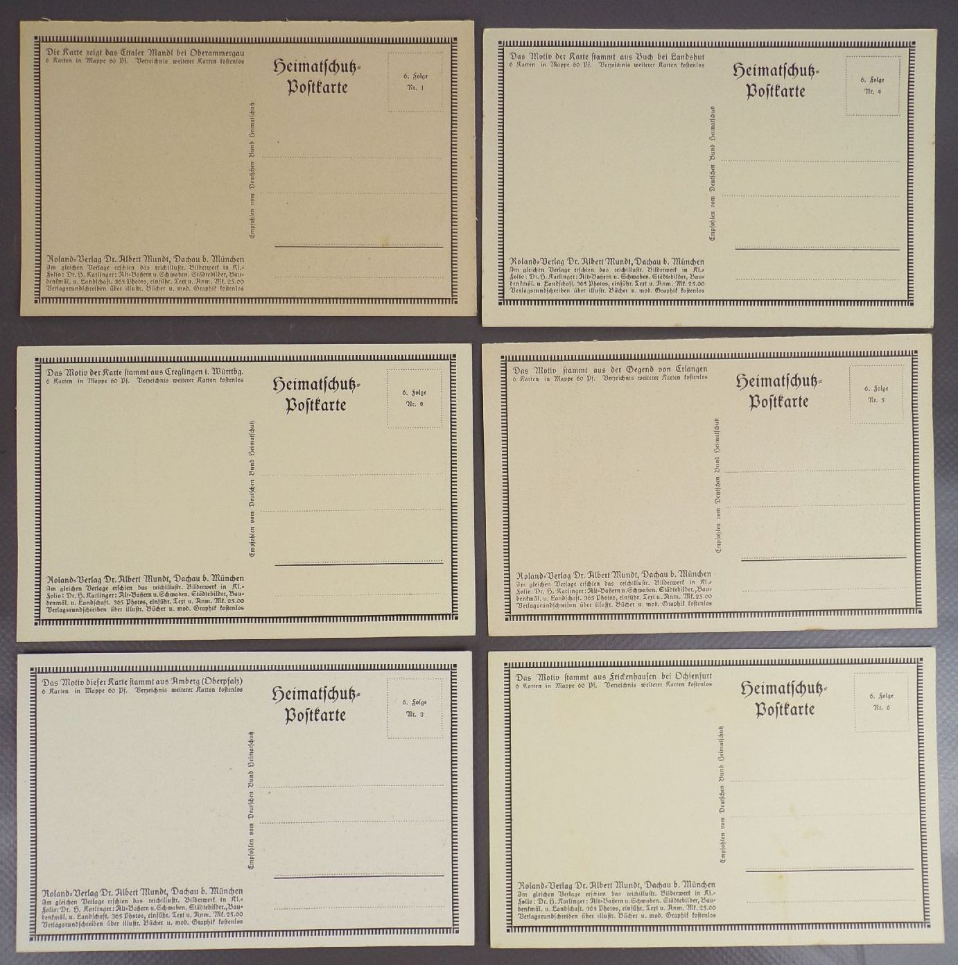 Heimatschutz Postkarten Serie Adolf Eyermann Roland Verlag Bayern Heimatschutz Postkarten Serie Adolf Eyermann Roland Verlag Bayern