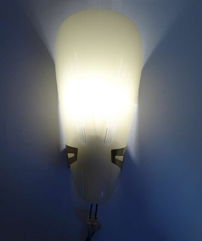 Wandlampe 1950er Mid Century Vintage Lampe Leuchte DDR cremefarben