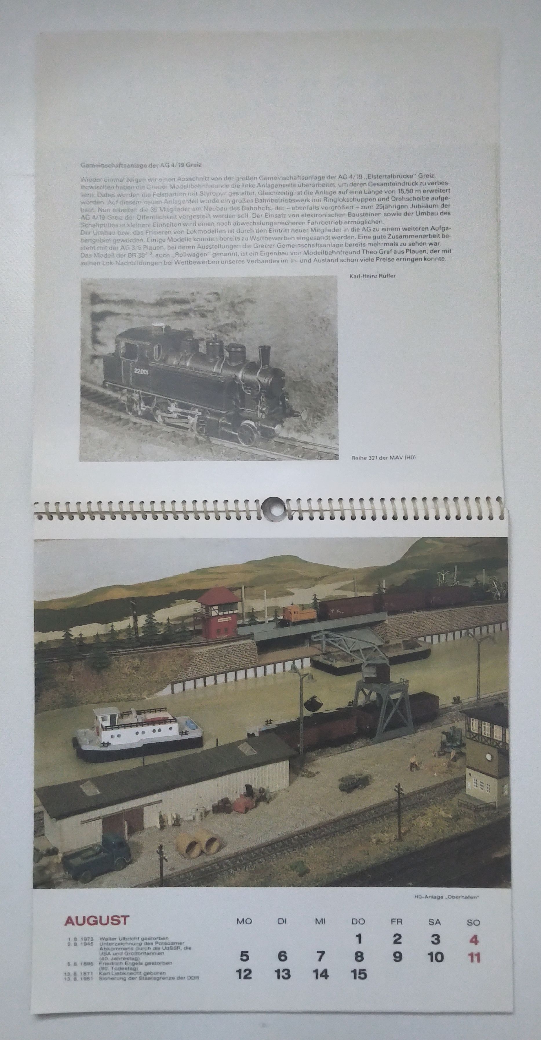 Modelleisenbahn Kalender 1985 H0 Anlage DDR Eisenbahn Modelleisenbahn Kalender 1985 H0 Anlage DDR Eisenbahn