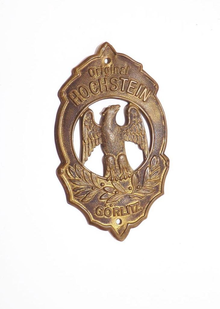 Altes Fahrradschild Original Hochstein Görlitz um 1910 Emblem Steuerkopfschild