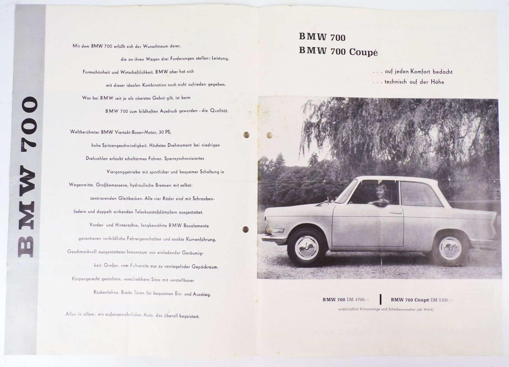 Altes Prospekt BMW 7 das ist mein Wagen 1960 Oldtimer Altes Prospekt BMW 7 das ist mein Wagen 1960 Oldtimer