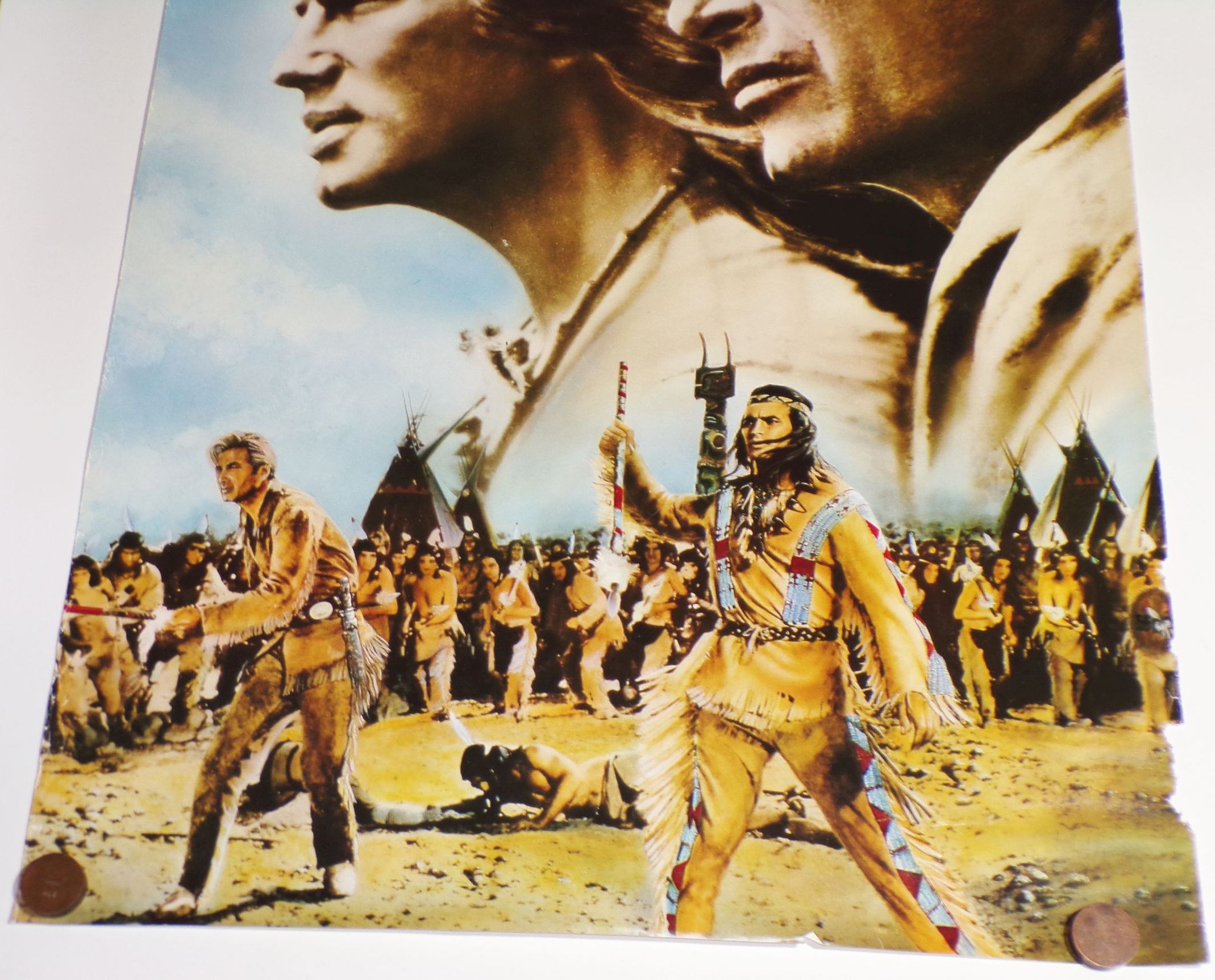 Winnetou und Old Shatterhand 1986 vintage Filmplakat Barker Price vintage