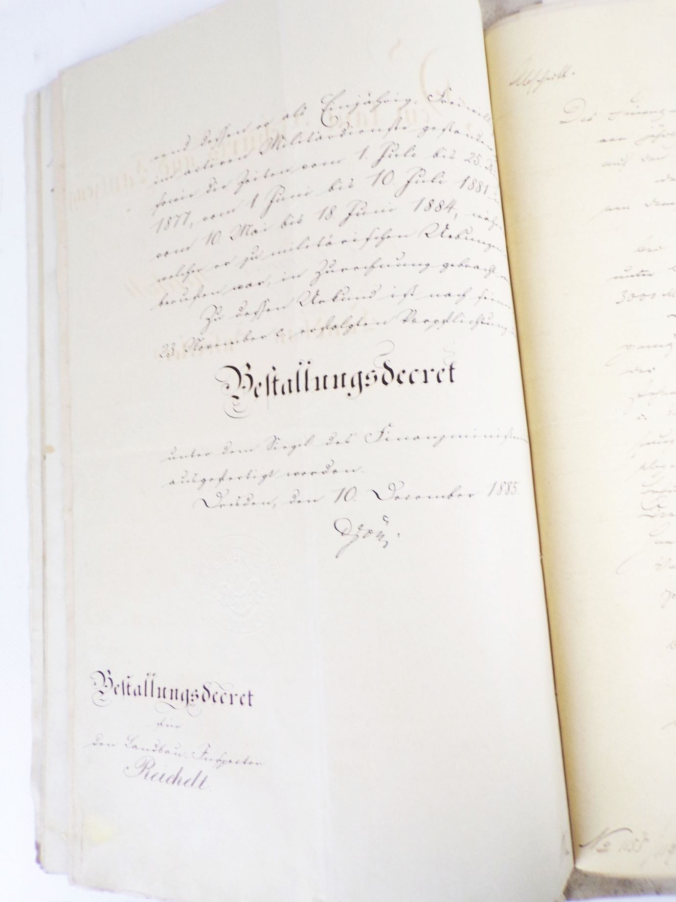 Dokumente Mappe Adel Autographen um 1900 Baurat Dresden Urkunden