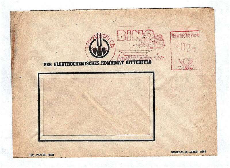 VEB Elektrochemisches Kombinat Bitterfeld DDR Briefkuvert 1953