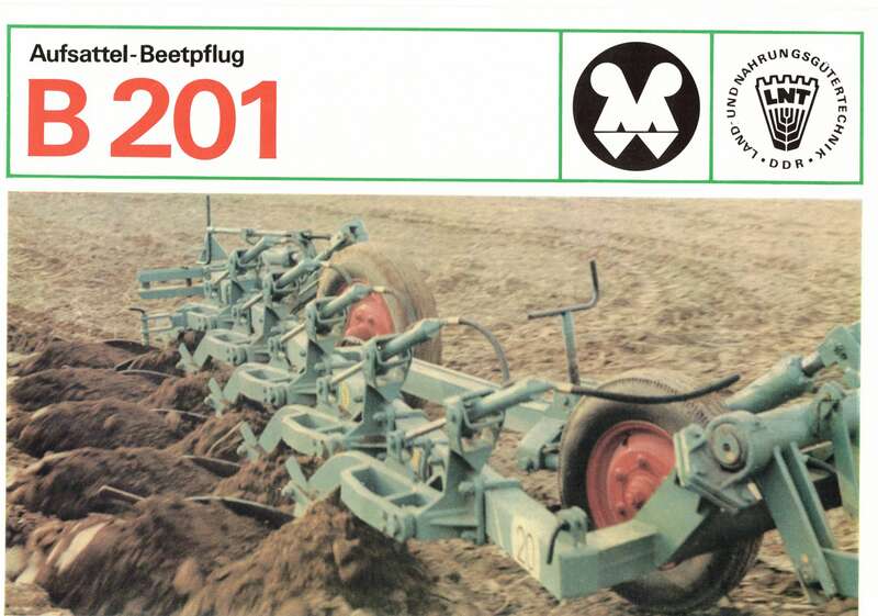 VEB Weimar Kombinat Lanschmaschinen Aufsattel - Beetpflug B201 DDR 1971 (H3 