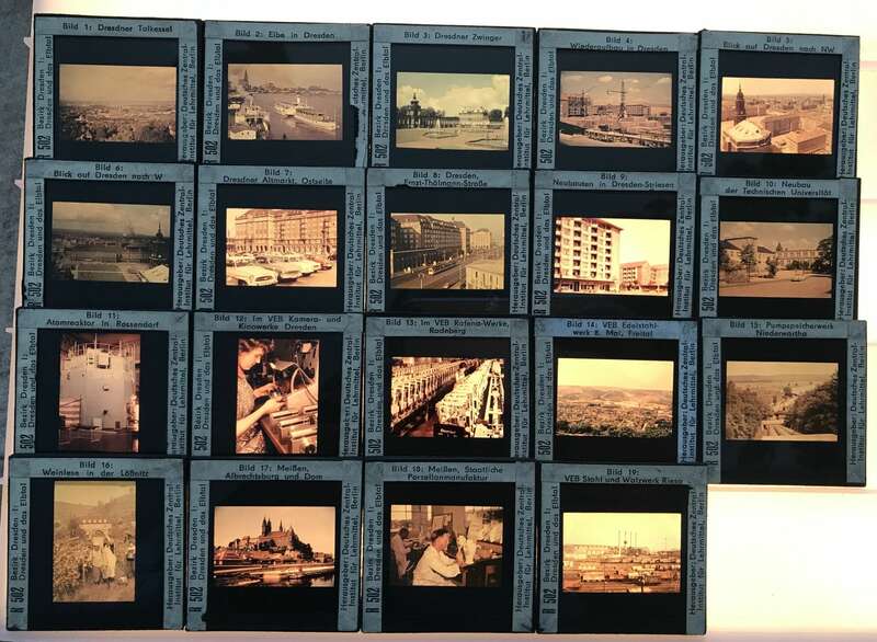 Dias alte Lehrmittel Sowjetunion Deutschland Glasdias