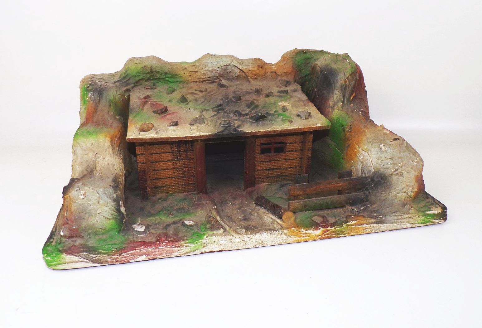 Altes DDR Wildwest Diorama Landschaft Kurt Holze Meissen 1960 er für Indianer 