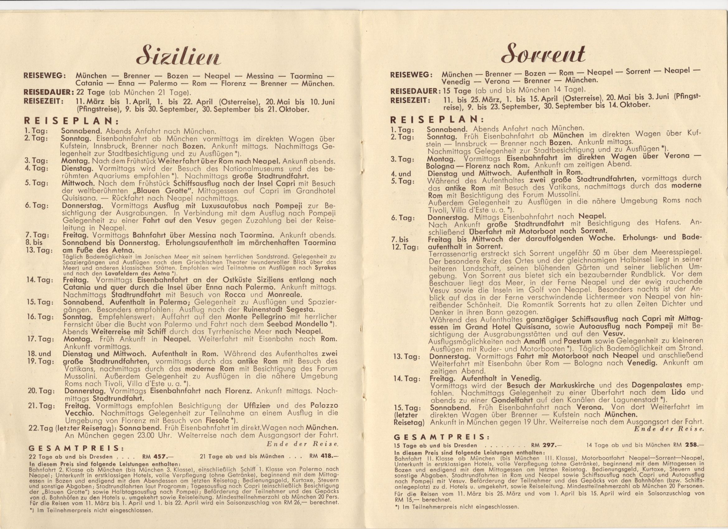 Nord Lloyd Gesellschaftsreisen nach Italien 1939 alte Werbung Nord Lloyd Gesellschaftsreisen nach Italien 1939 alte Werbung
