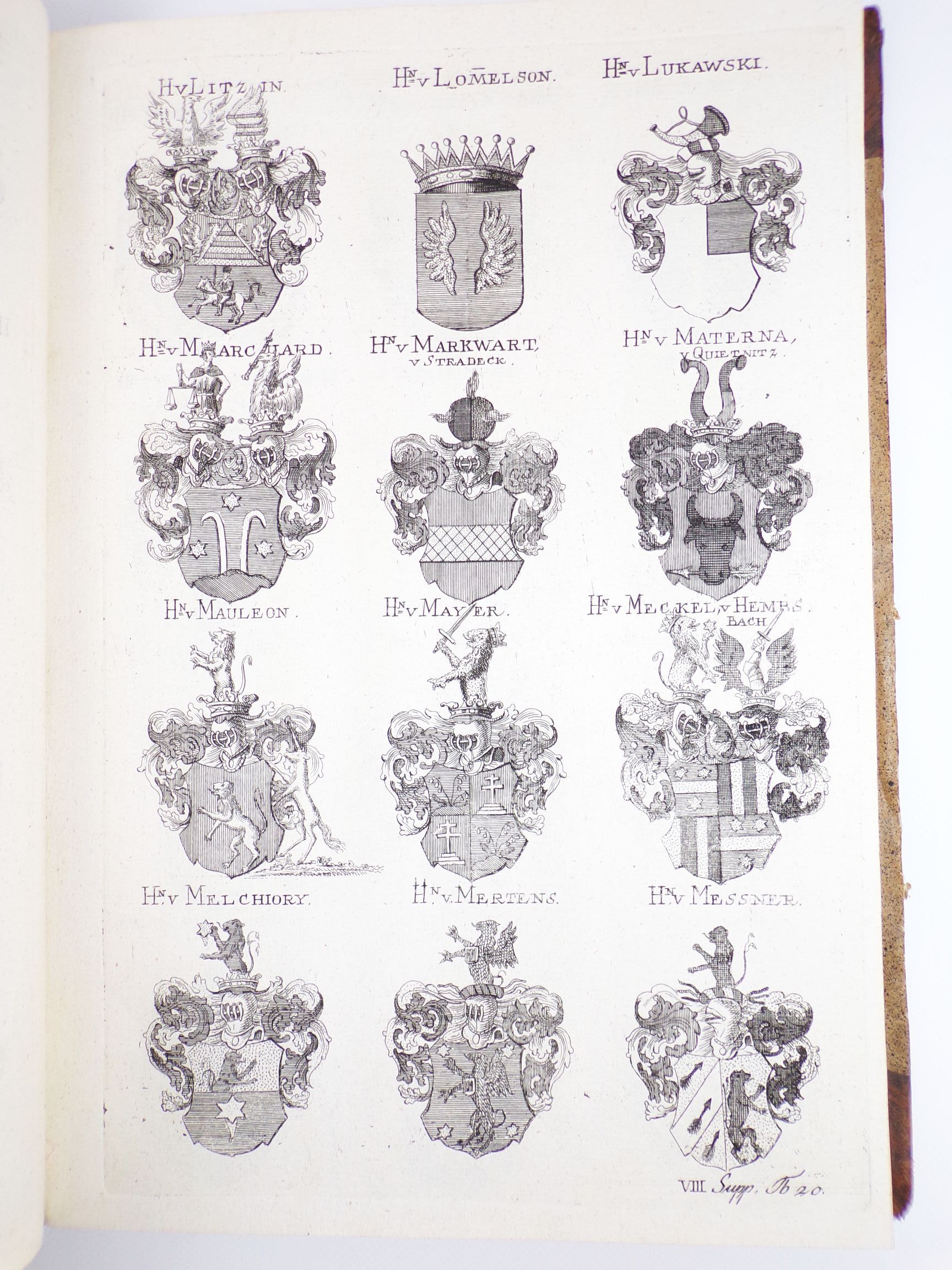 Johann Siebmachers großes Wappenbuch 8 u 9 Teil 1787 Halbleder Heraldik