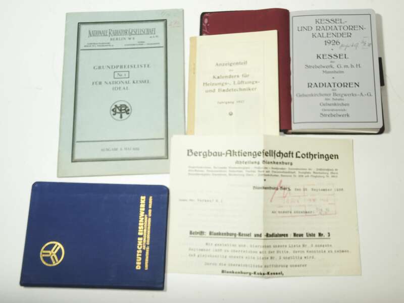 Konvolut Kataloge Prospekte Radiatoren Heizkessel 1930er Jahre toller Zustand 