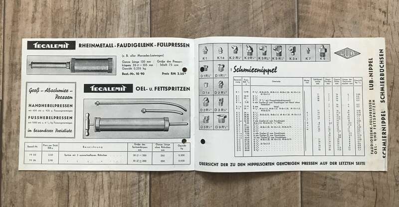 Heft Hochdruck geschmiert durchgeschmiert Ausgabe 1940 Pressen TECALEMIT