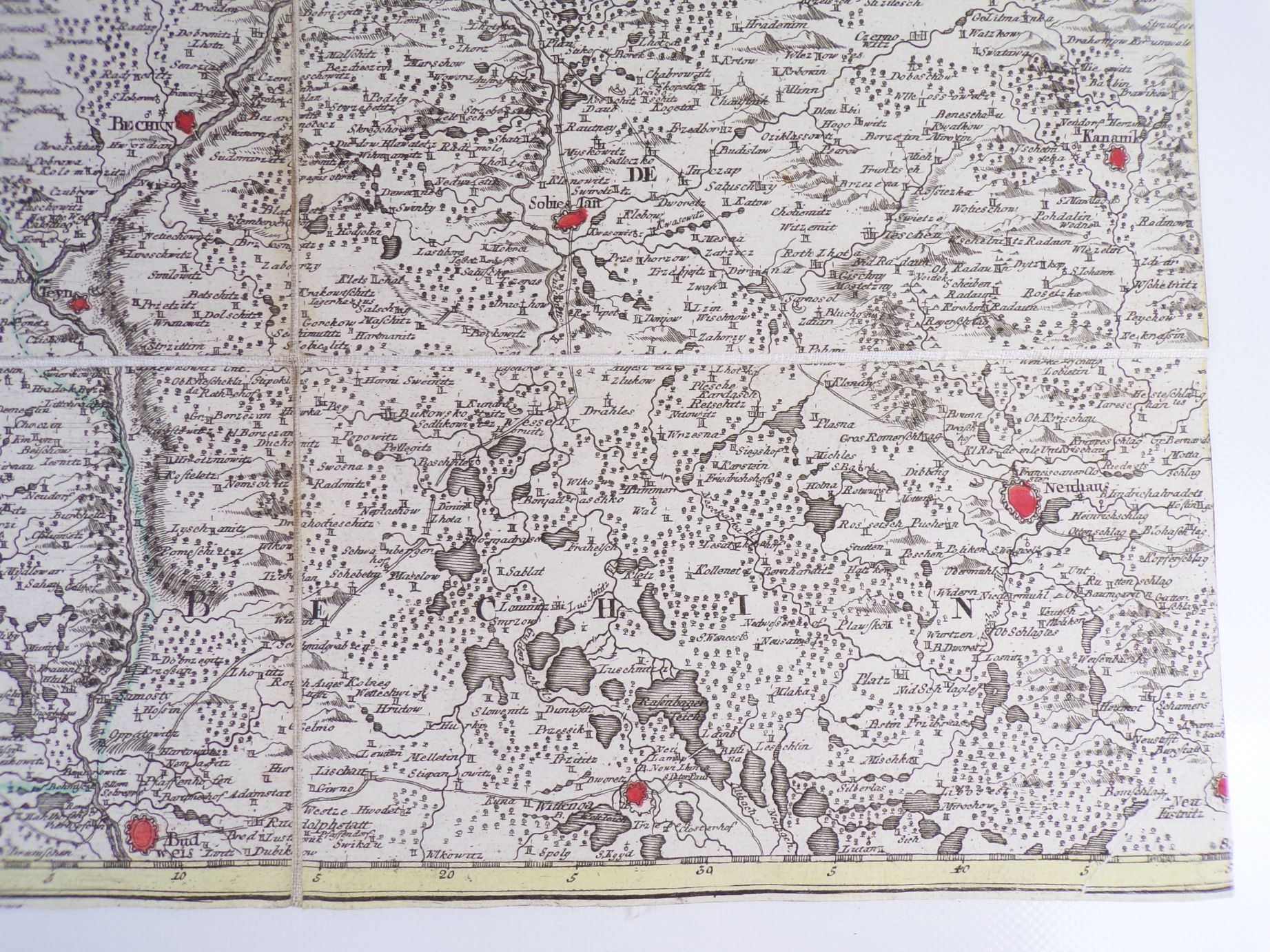 Le Royaume De Boheme 7 Kupferstich Landkarten um 1760 Böhmen