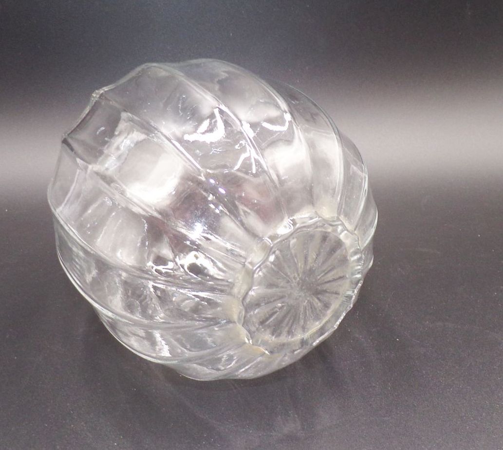 Altes Lampenglas transparent Facetten Glaselemente Vase Antik Vintage Altes Lampenglas transparent Facetten Glaselemente Vase Antik Vintage