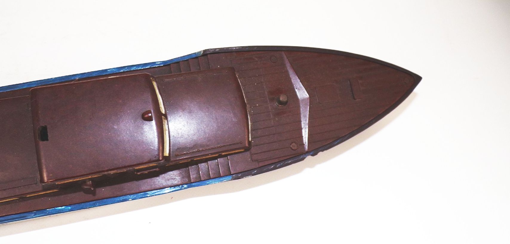 Piko Motorboot Bakelit Ausführung mit Motor Originalkarton 1950 er 
