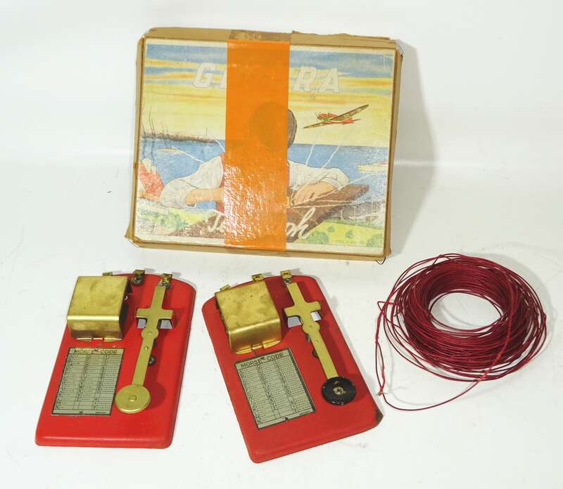 Alter Spielzeug Morse Apparat - Geobra Telegraph - 1930er Vintage !