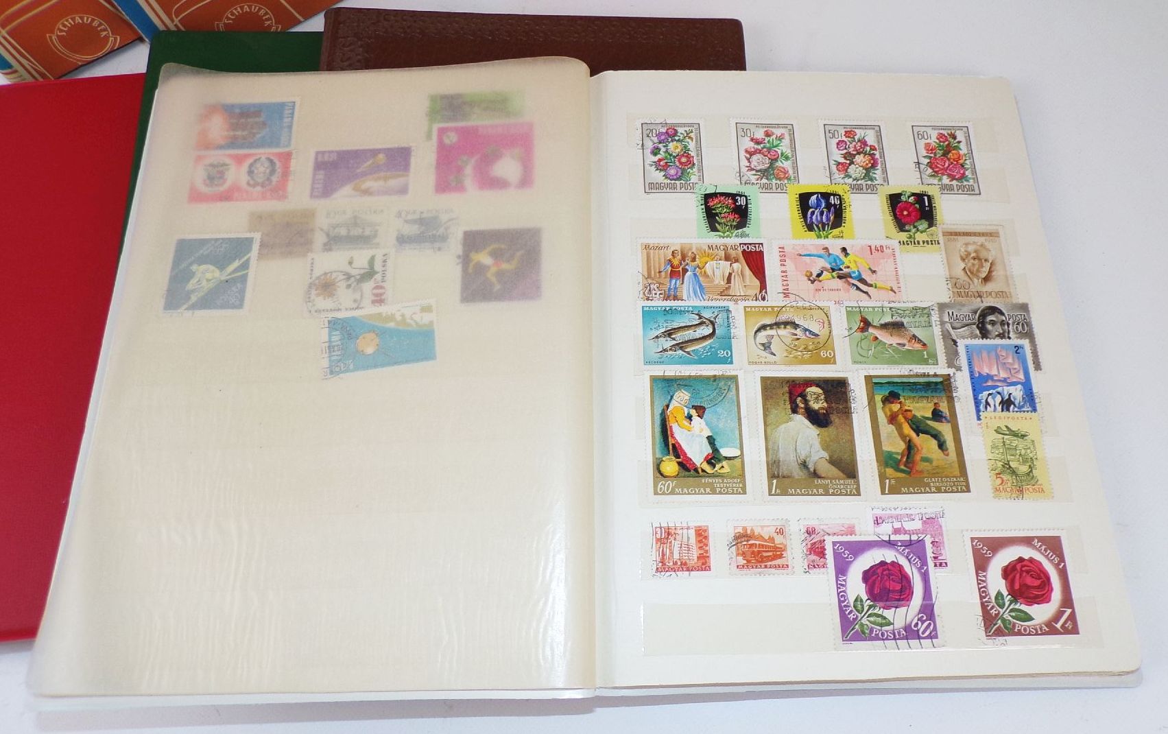 Konvolut Briefmarkenalben Schaubeck Vordruckalbum Leer Leeralben 