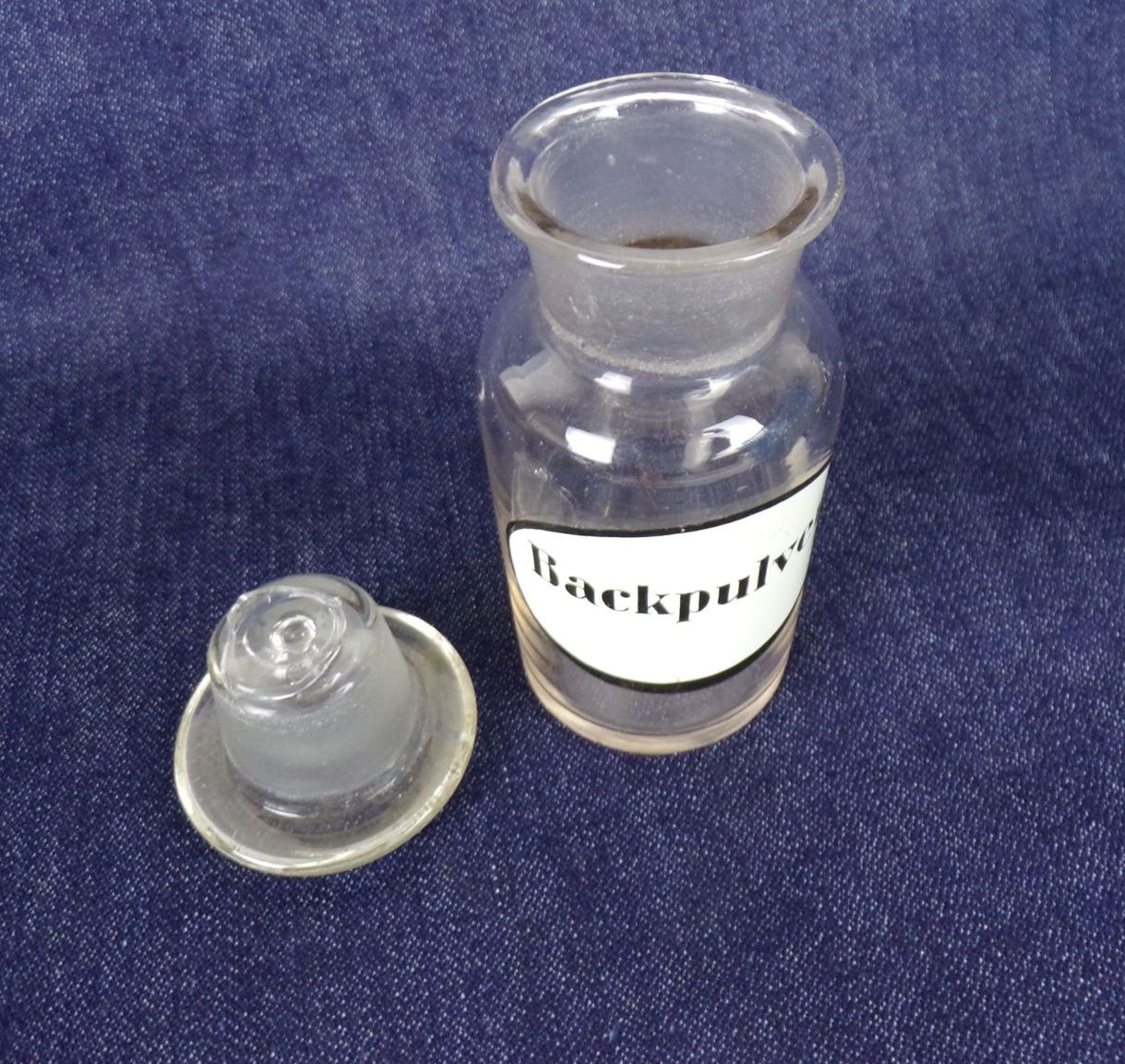 Alte Apothekerflasche Apothekergefäß Backpulver Vorratsgefäß Deko