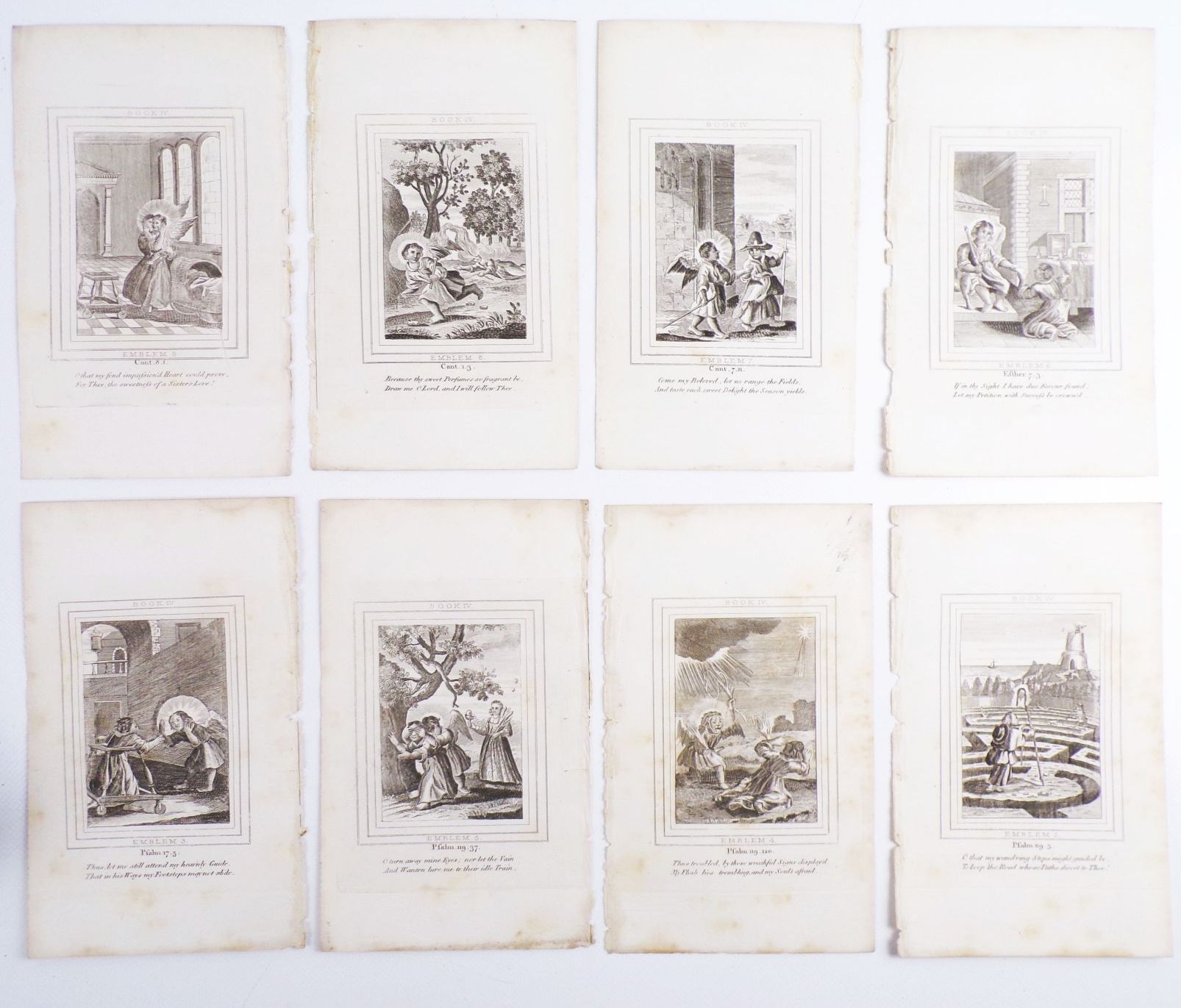 Konvolut Stiche Religion 1824 aus Emblems Divine and Moral