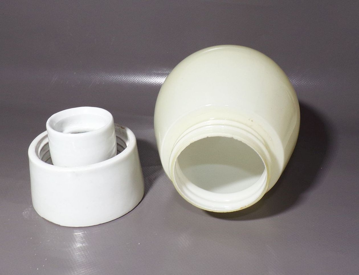 Deckenlampe Glas Porzellan E27 wohl Wagenfeld 