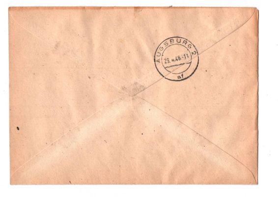 R Brief Lübeck nach Augsburg Alliierte Besetzung 1948 MF