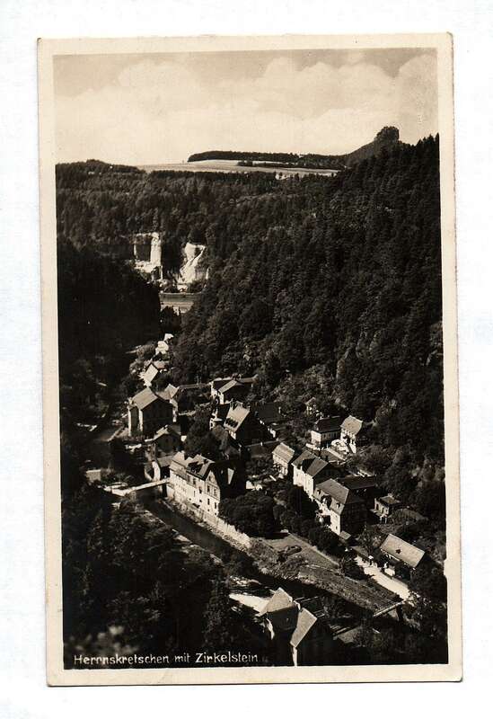 Ak Herrnskretschen mit Zirkelstein Böhmische Schweiz Hřensko Tschechien 1933