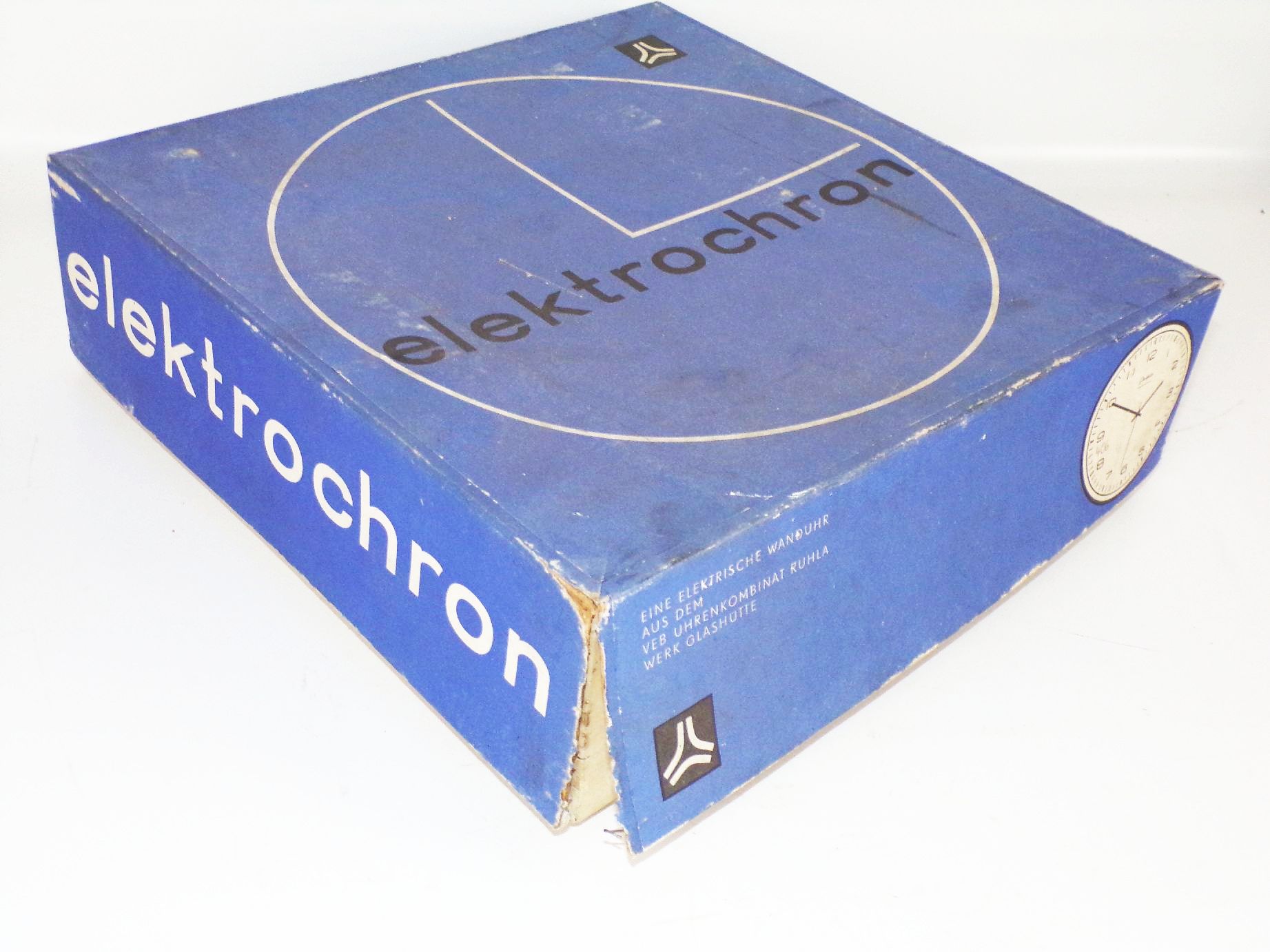 Alte Glashütte elektrochron Typ 410 Wanduhr Küchenuhr Rund Grau Uhr OVP 