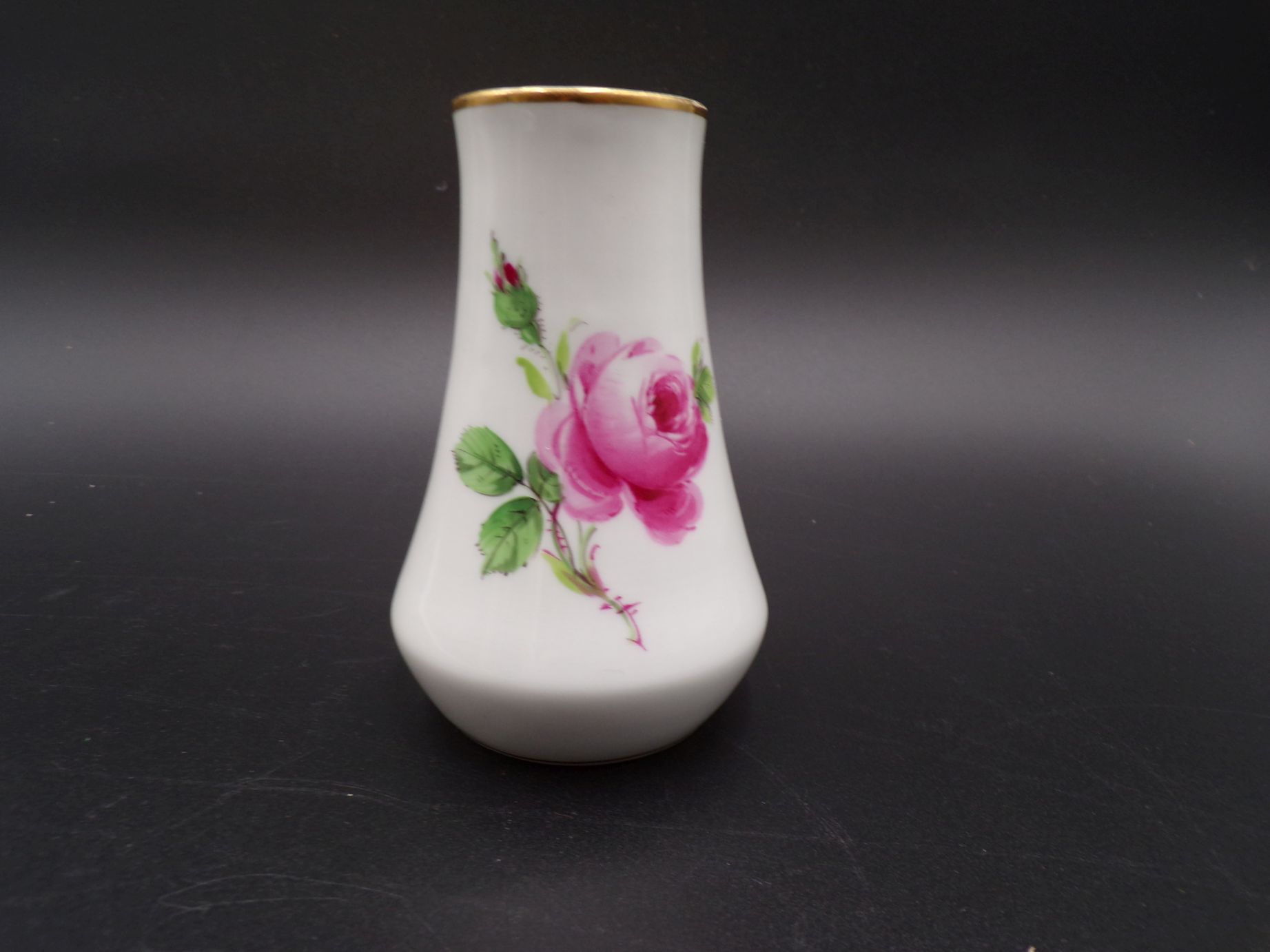 Alte Vase Meissen Porzellan Rote Rose 1 Wahl 