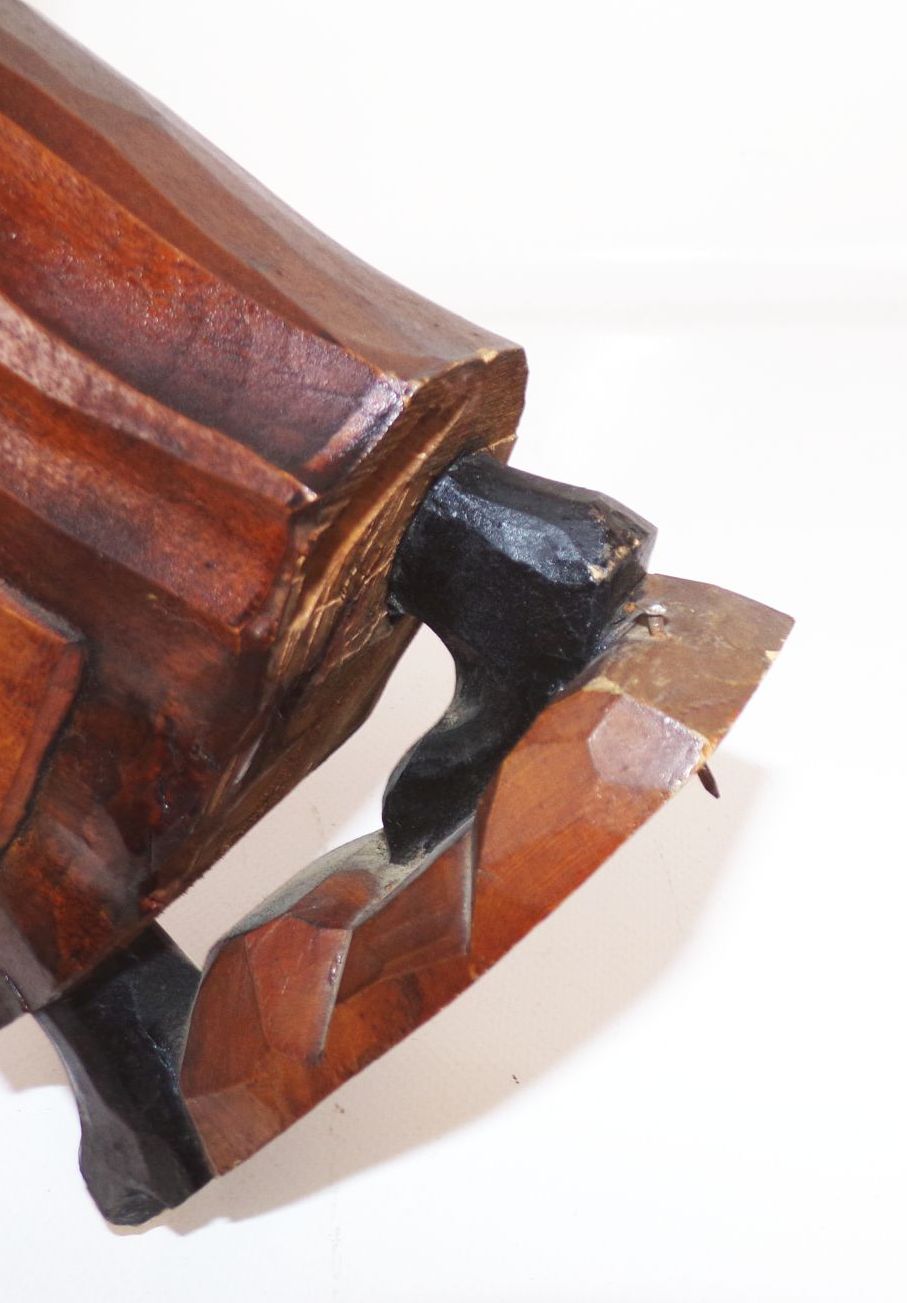 Alte Bauernlampe Deckenleuchte um 1900 geschnitzte Figuren Bauernstube