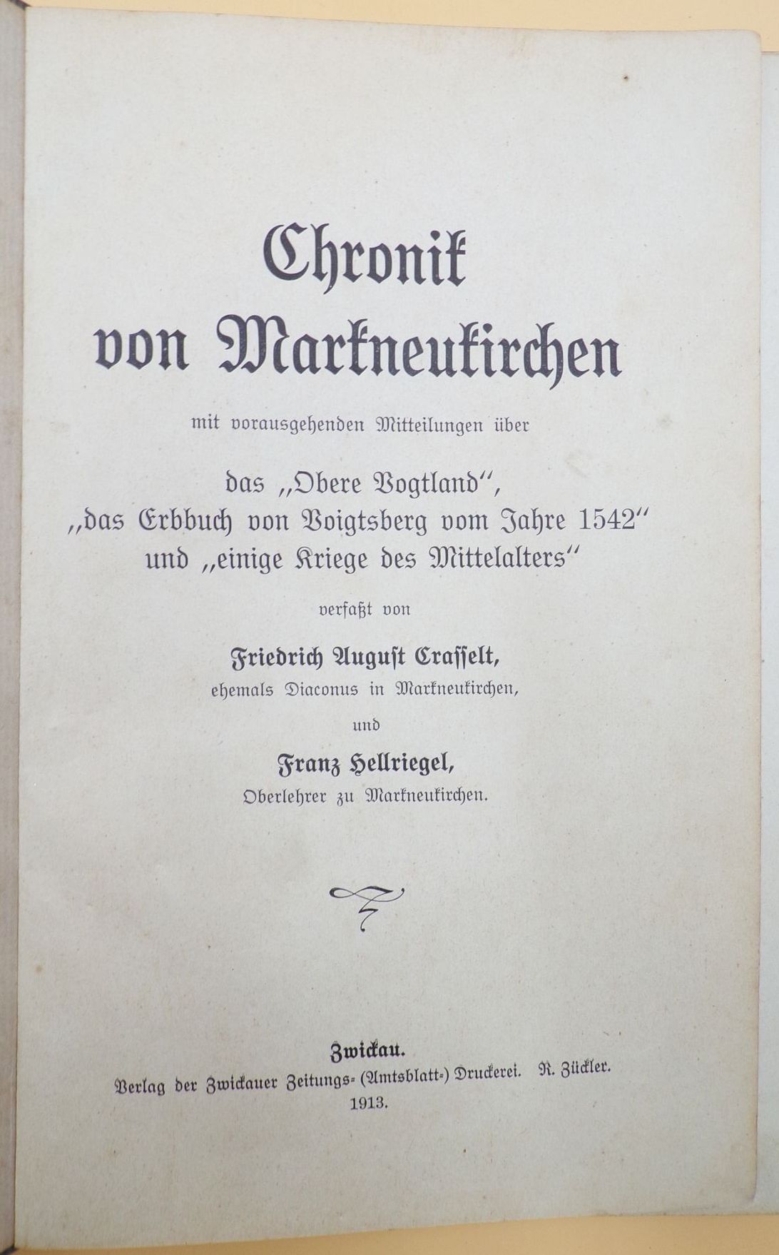 Chronik von Markneukirchen Crasselt und Hellriegel 1913