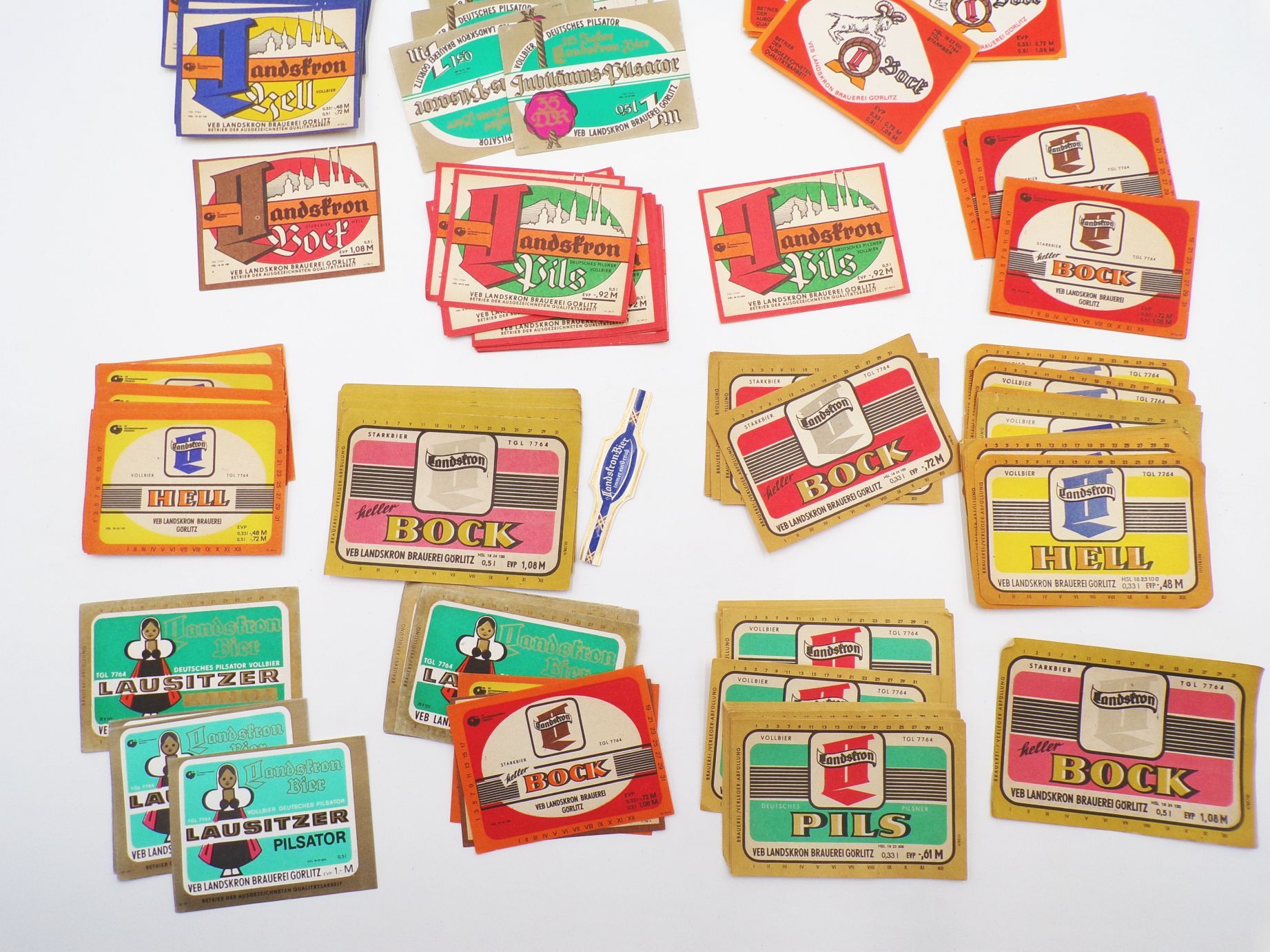 Konvolut Bieretiketten Landskron Brauerei DDR 