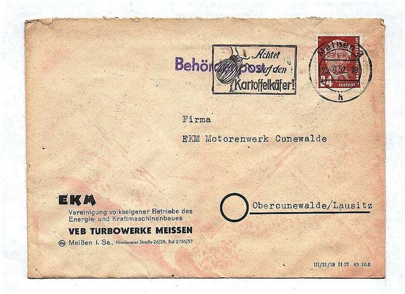 Briefkuvert EKM Vereinigung volkseigener Betriebe VEB Turbowerke Meissen