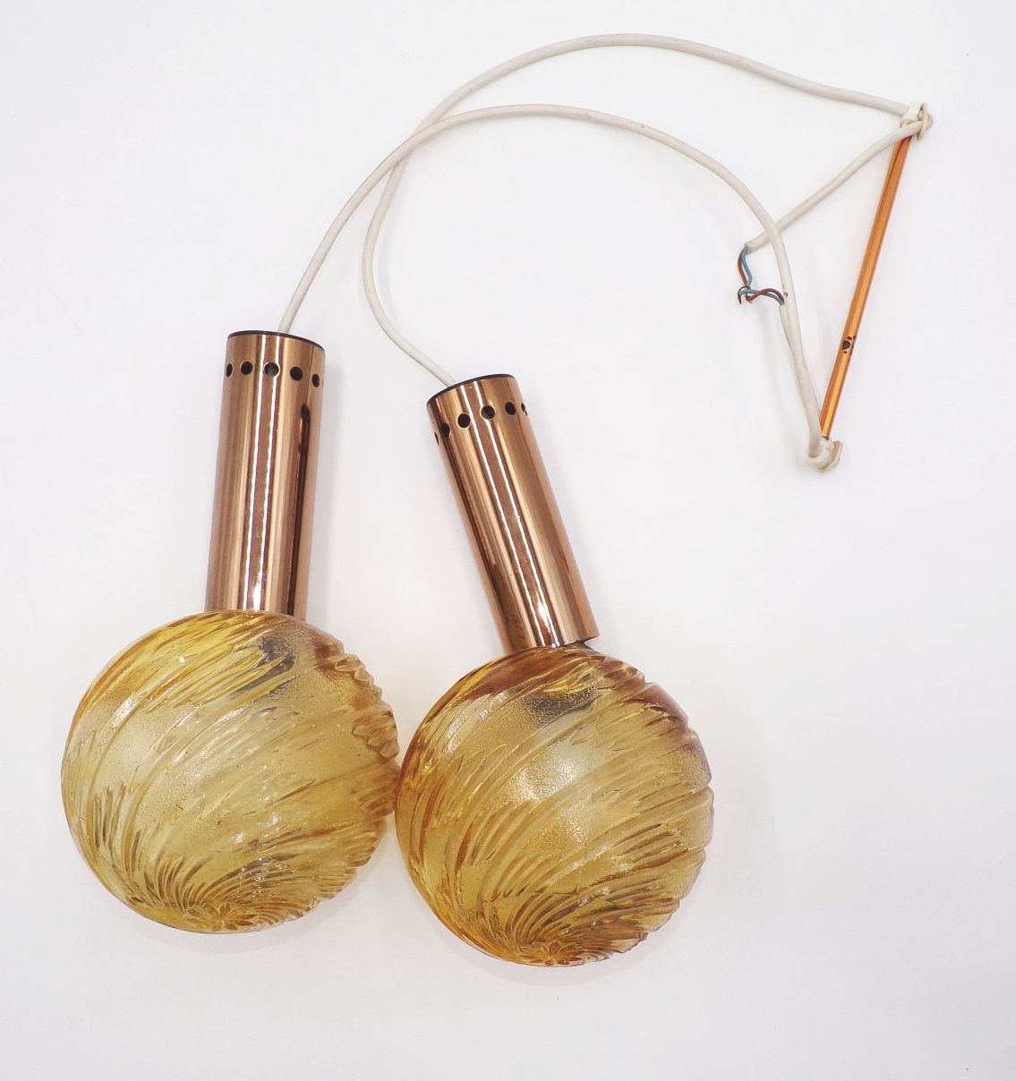 Alte Kugelleuchte Pendellampe E14 Art Deco Vintage 2er Leuchte