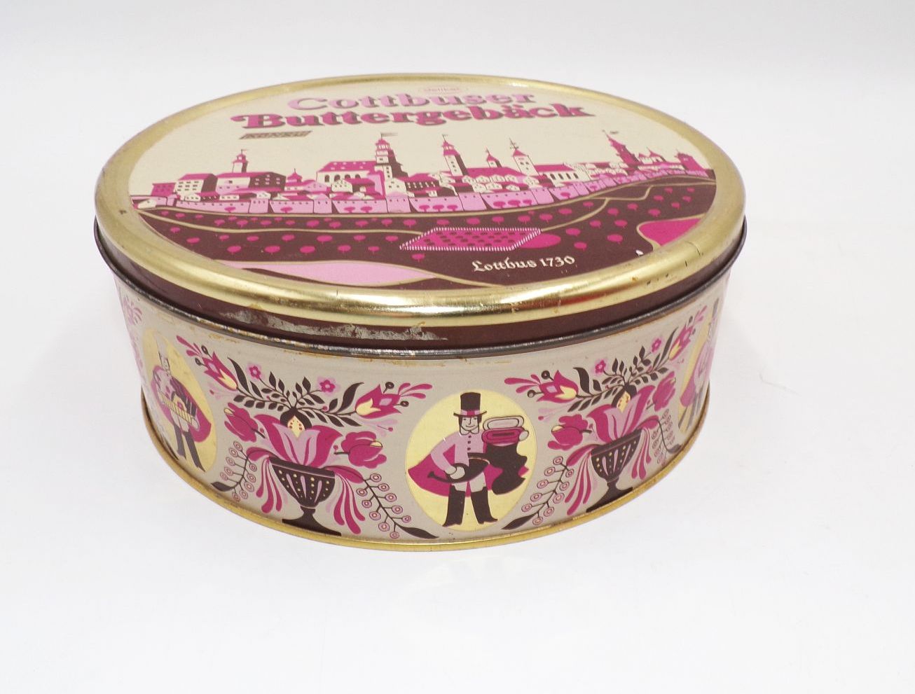 Alte Blechdose Cottbuser Buttergebäck Keksdose Delikat DDR Reklame Alte Blechdose Cottbuser Buttergebäck Keksdose Delikat DDR Reklame