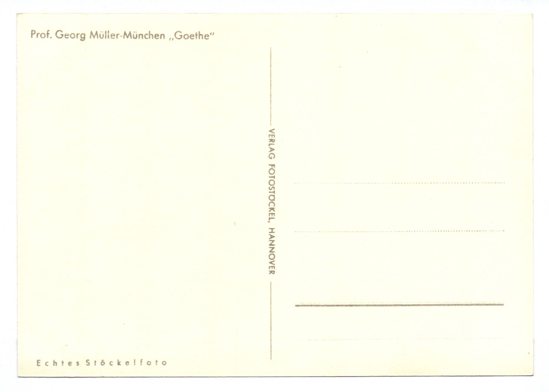 Foto Ak 2 Wk Prof Georg Müller München Skulptur Goethe Foto Ak 2 Wk Prof Georg Müller München Skulptur Goethe