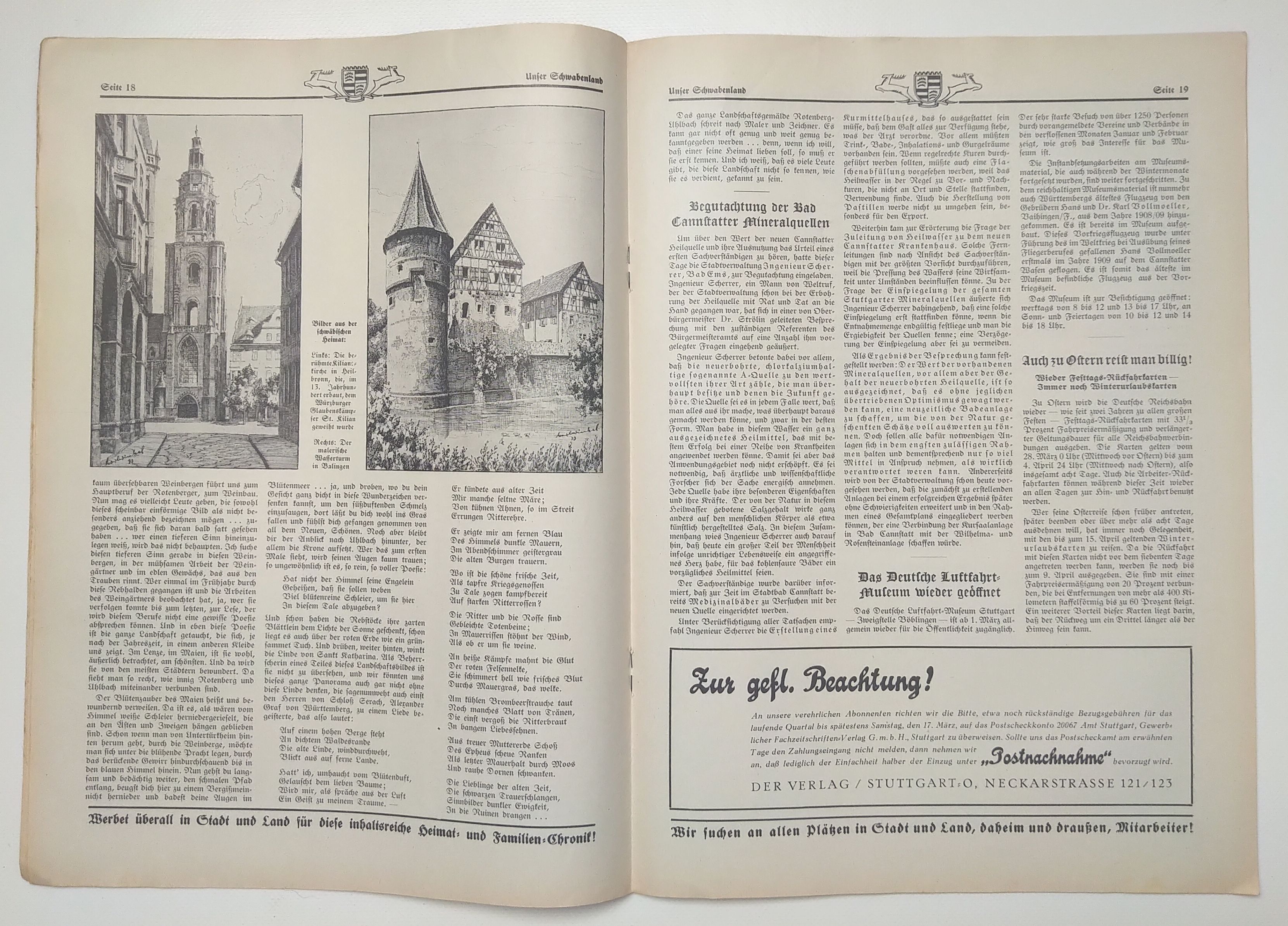Unser Schwabenland 1934 Nr 3 Zeitung Württembergische Illustrierte