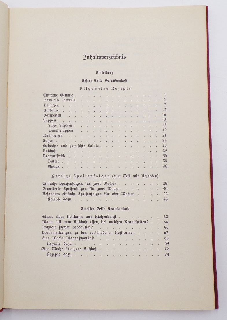 Vegetarisch für alle von Frieda Rausch Jena 1937 Obst Gemüse Veggie Rezepte