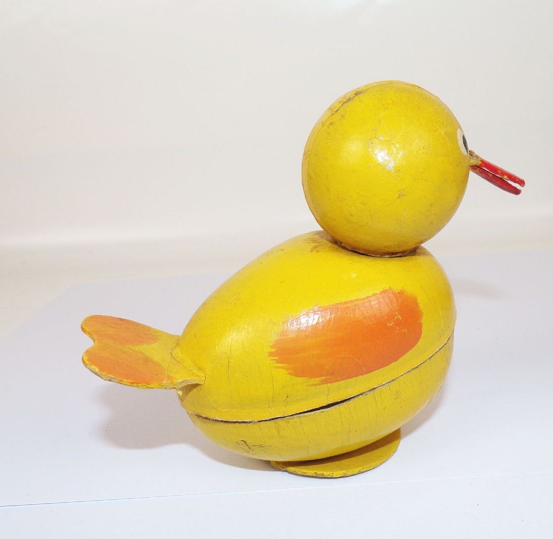 Altes Enten Küken Pappmaschee Candy Container Ostern 