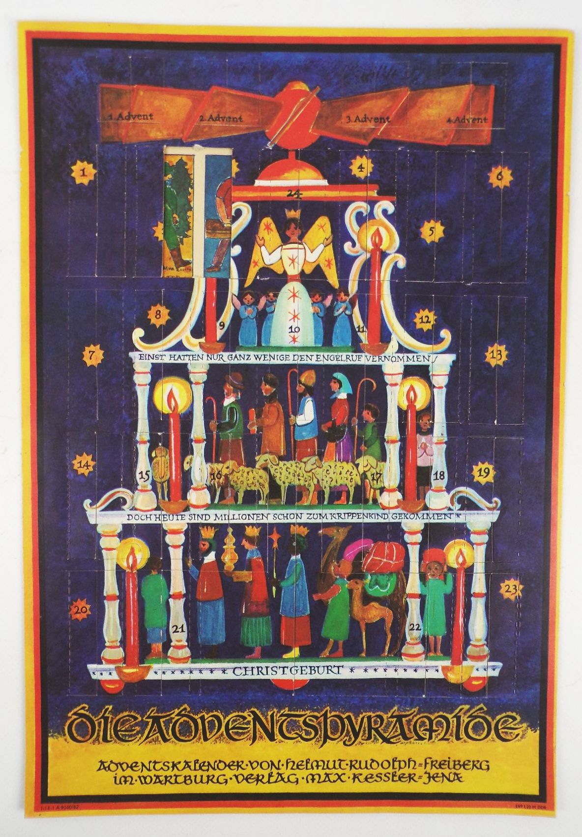 Alter Adventskalender Helmut Ruldoph Freiberg Die Adventspyramide 1982