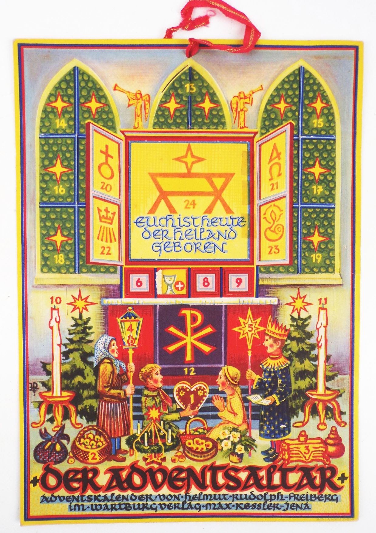 Alter Adventskalender Helmut Ruldoph Freiberg Der Adventsaltar 1953 