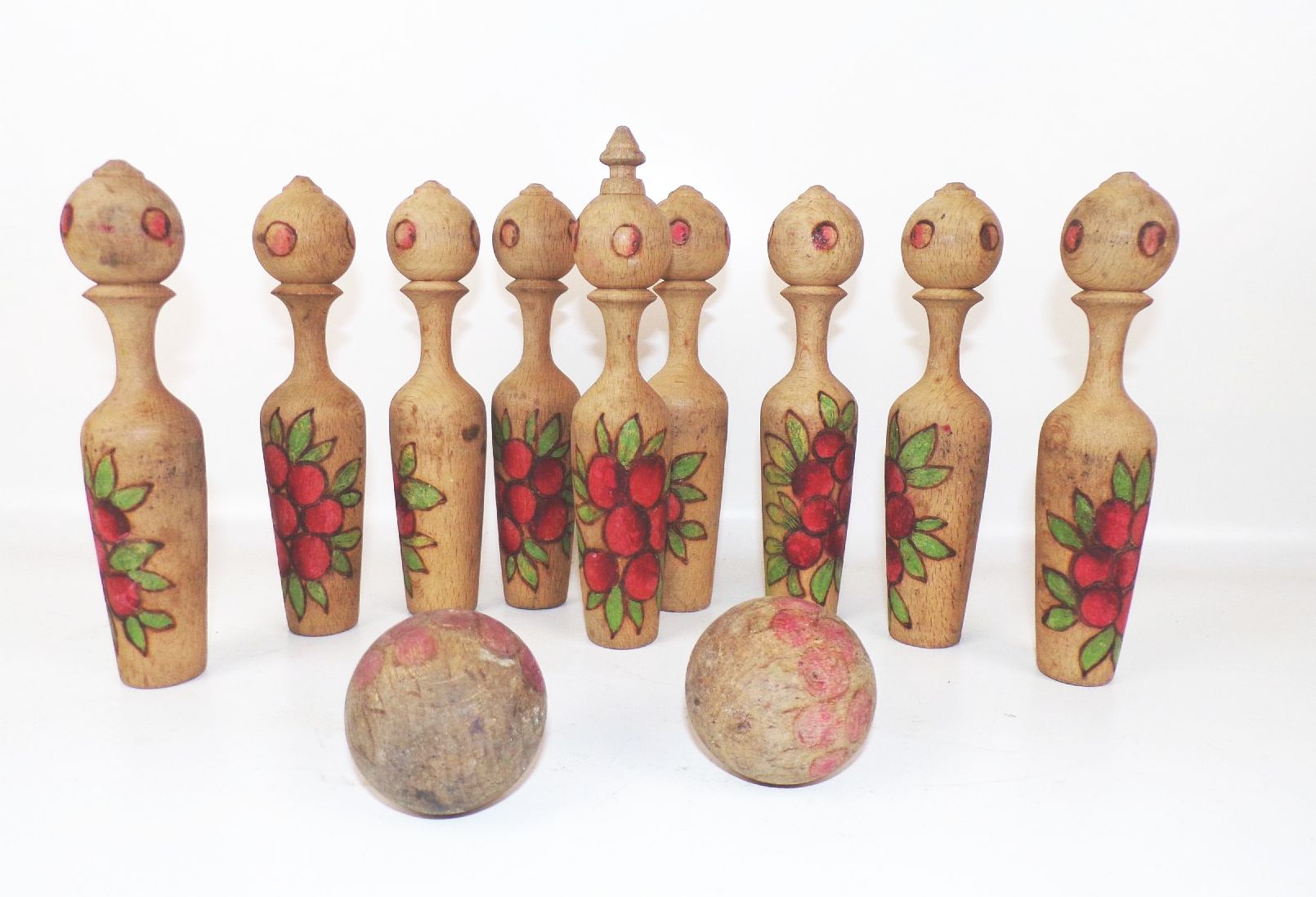 Altes Kegelspiel Holz Kegeln Vintage 