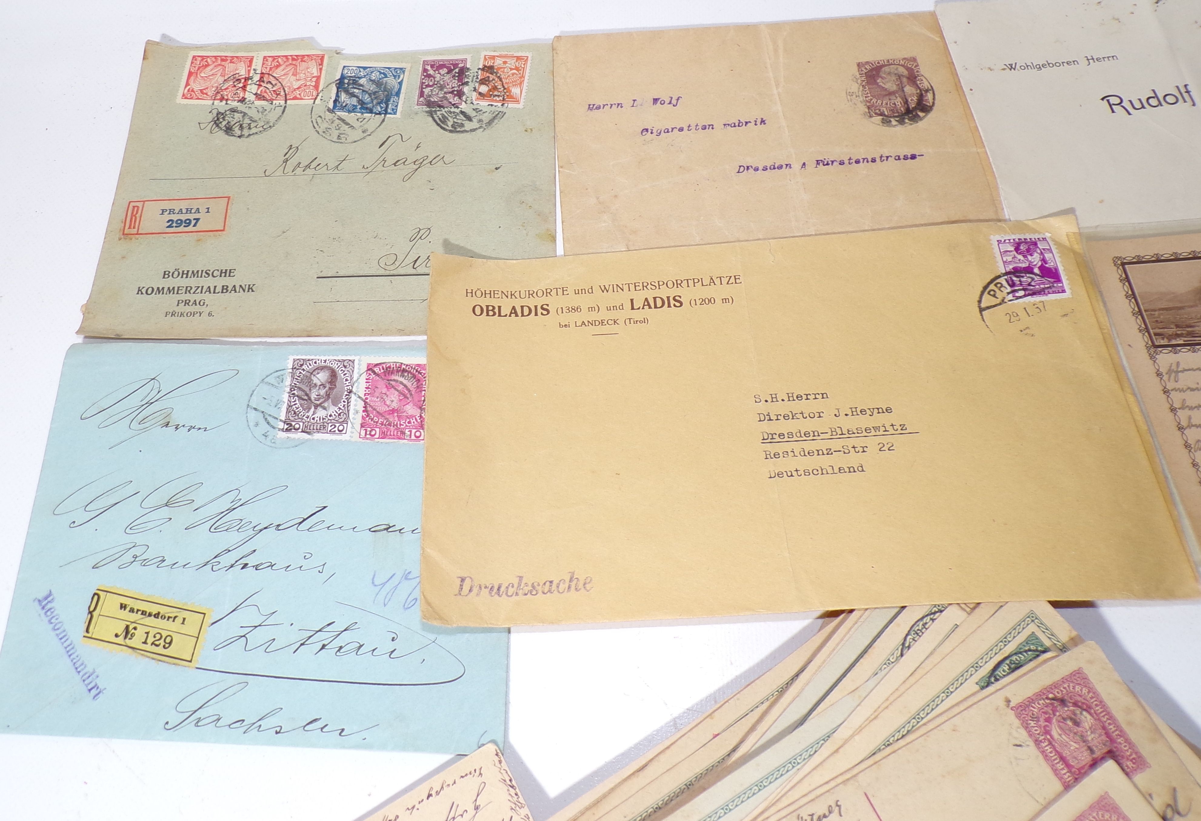 Konvolut Österreich Briefe Zeitungsstreifen Ganzsache KuK Zensur Stempel 