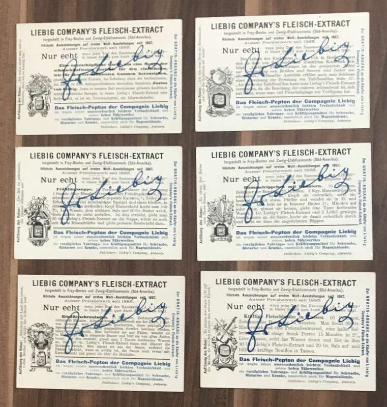 Volklieder mit Rebus Liebig Serie Sammelbilder 6 Stück Nr 417