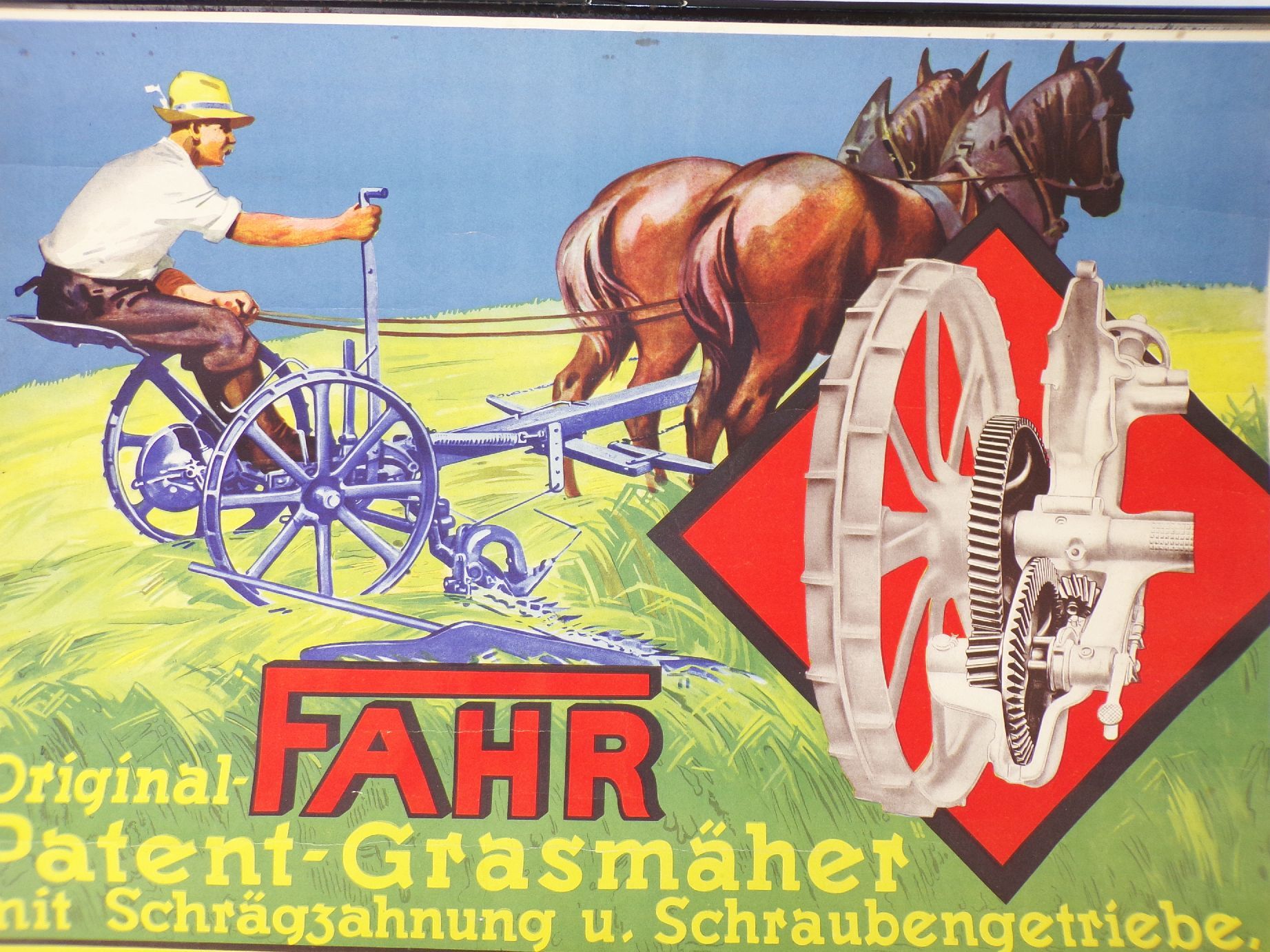 Altes Plakat Fahr Grasmäher Landtechnik Männel Plauen Landwirtschaft 1930 er Altes Plakat Fahr Grasmäher Landtechnik Männel Plauen Landwirtschaft 1930 er