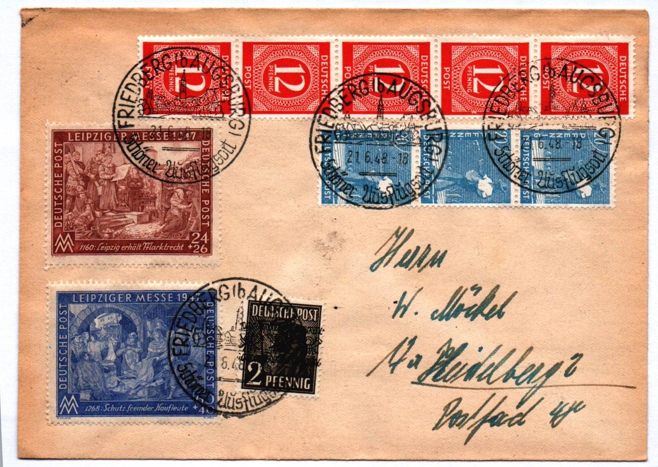 1948 Briefkuvert Leipziger Messe Brief