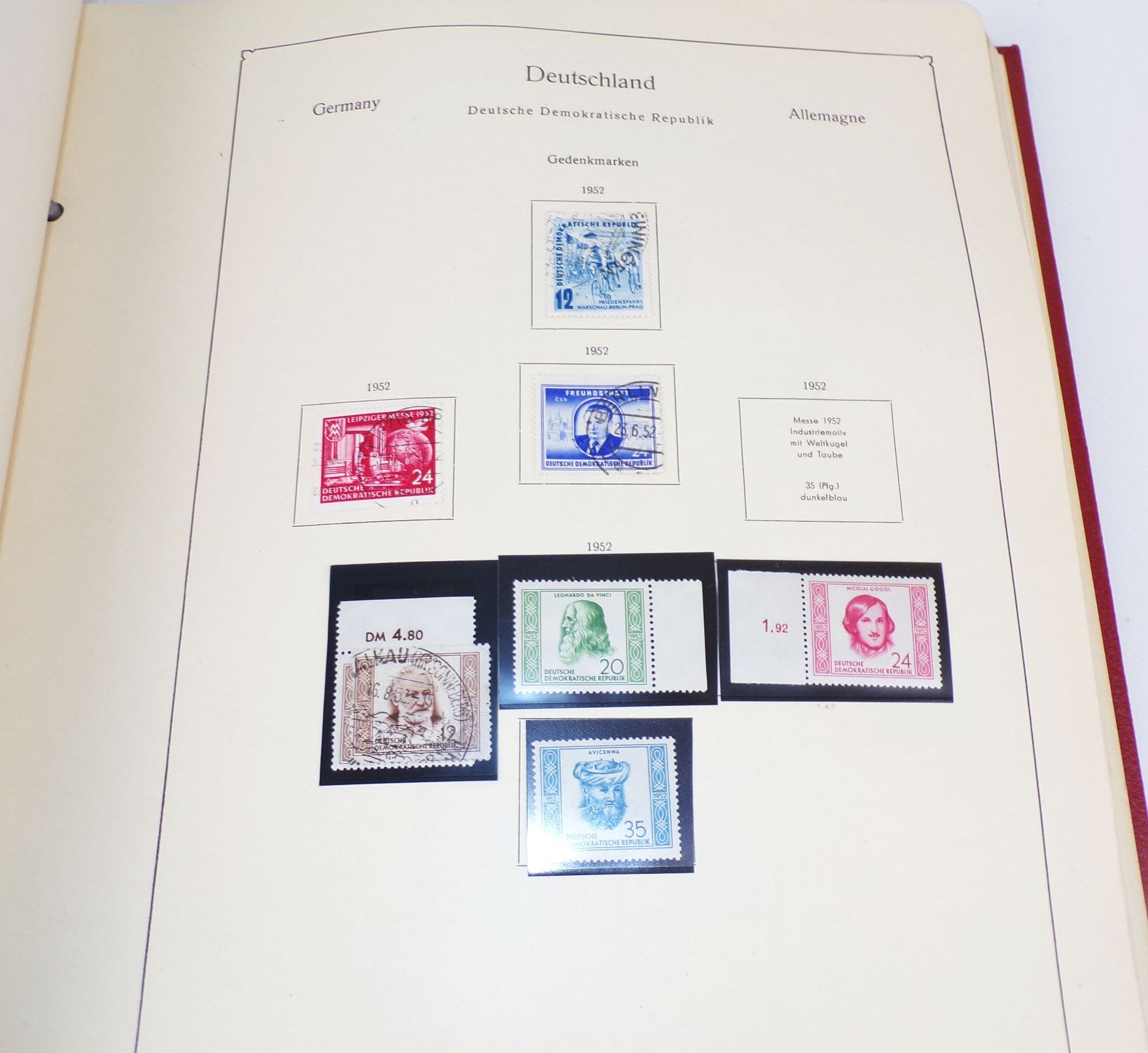 Kabe Album SBZ DDR 1949 bis 1968 Briefmarken Mao Schiller Köpfe