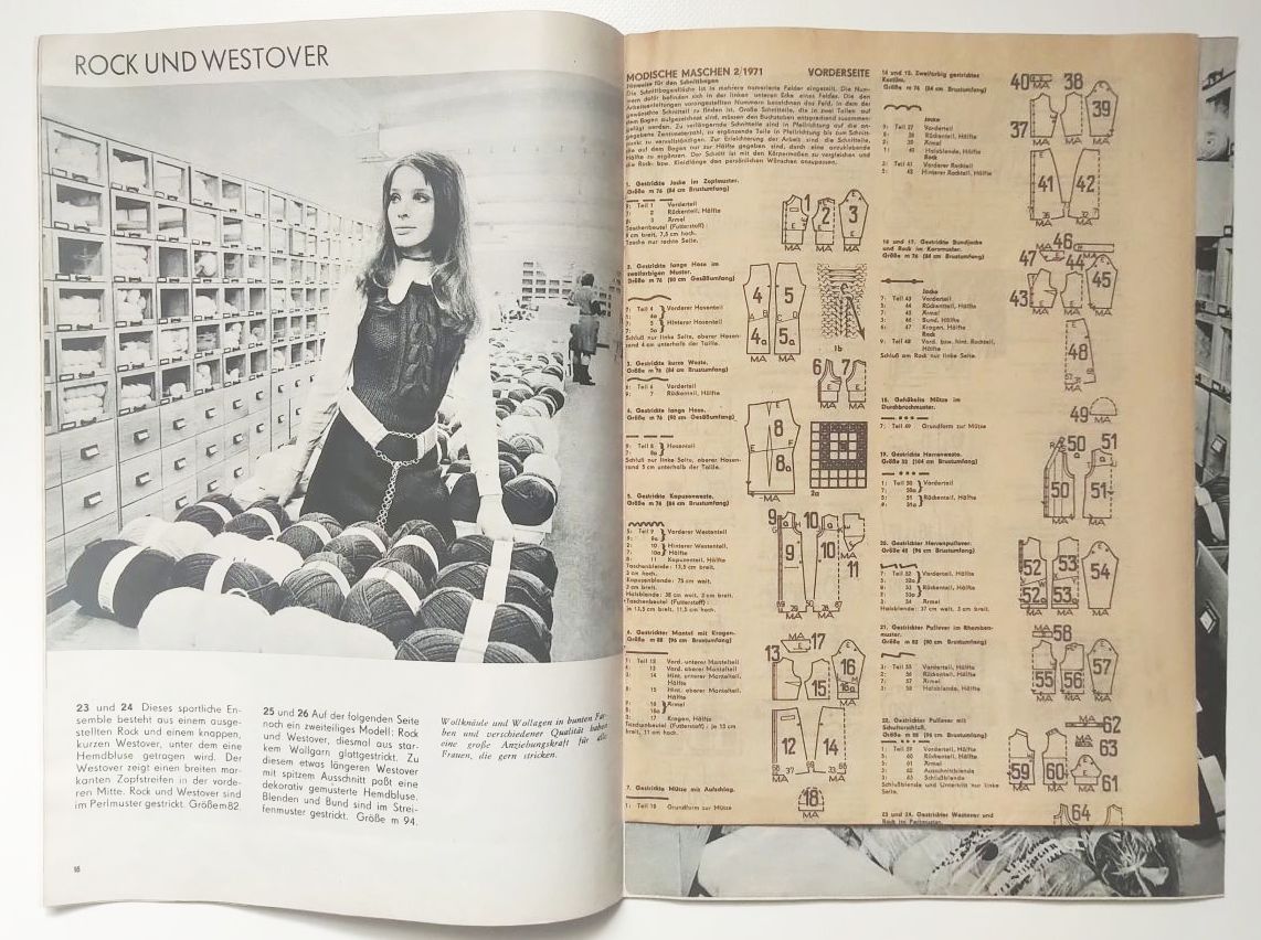 Mode Zeitschrift Modische Maschen Nr 2 mit Schnittmuster 1971 Mode Zeitschrift Modische Maschen Nr 2 mit Schnittmuster 1971