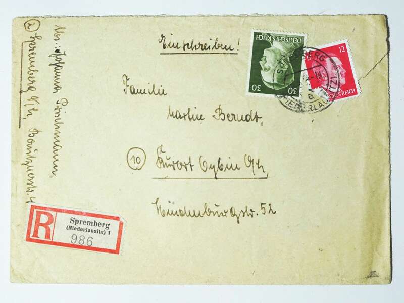 R Brief Spremberg Niederlausitz nach Oybin 1944 