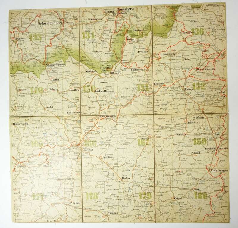 Landkarte Lichtenstadt Sonnenberg Puschwitz Buchau Böhmen Tschechien