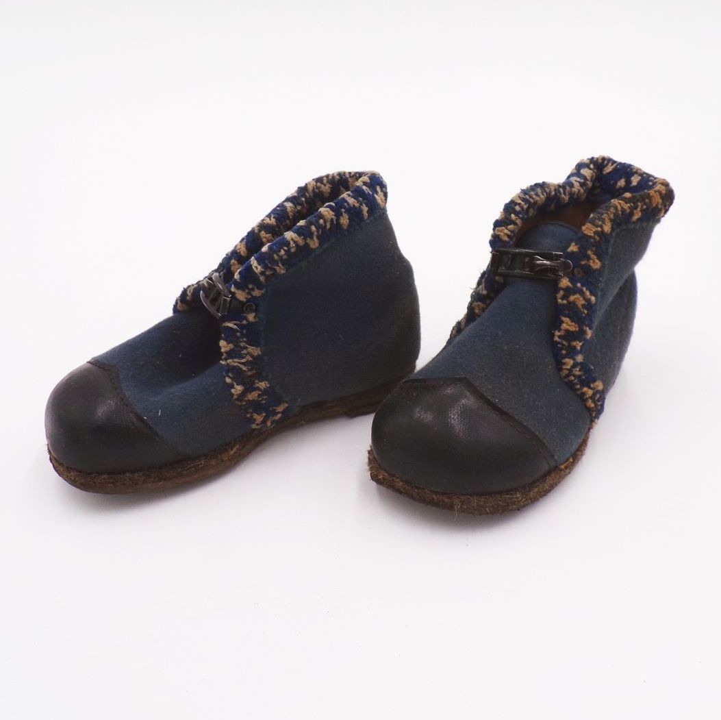 Alte Kinder Hausschuhe blau Schuhe Größe 25 Deko 1950 er Vintage 