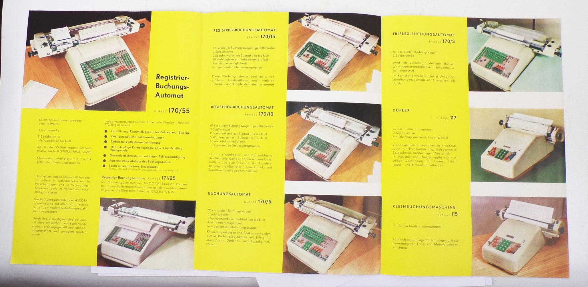 Prospekt Ascota 4 Rechenmaschine Buchungsautomat DDR 1961